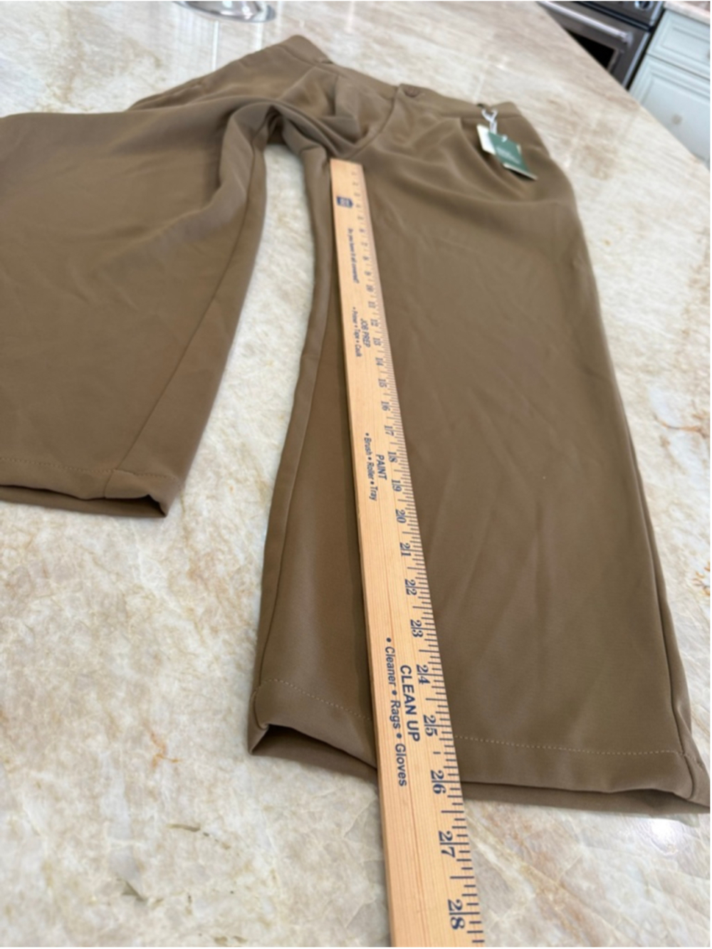 Halara Petite Brown Wide Leg Pants MP, ankle length, neutral athleisure - Picture 7 of 10